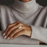 Marquise Lab Created Diamond Tension Set Solitaire Engagement Ring in Yellow Gold (MVSLG1398-Y)