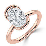 Oval Lab Created Diamond Tension Set Solitaire Engagement Ring in Rose Gold (MVSLG1399-R)