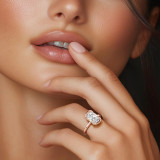 Oval Lab Created Diamond Tension Set Solitaire Engagement Ring in Rose Gold (MVSLG1399-R)