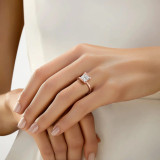 Princess Lab Created Diamond Tension Set Solitaire Engagement Ring in Rose Gold (MVSLG1401-R)