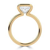Princess Lab Created Diamond Tension Set Solitaire Engagement Ring in Yellow Gold (MVSLG1401-Y)