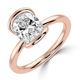 Cushion Lab Created Diamond Tension Set Solitaire Engagement Ring in Rose Gold (MVSLG1403-R)