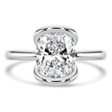 Cushion Lab Created Diamond Tension Set Solitaire Engagement Ring in White Gold (MVSLG1403-W)