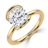 Round Lab Created Diamond Tension Set Solitaire Engagement Ring in Yellow Gold (MVSLG1404-Y)