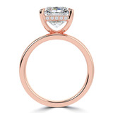 Radiant Lab Created Diamond Split Shank Open Bridge Hidden Halo Solitaire with Accents Engagement Ring in Rose Gold (MVSLG1405-R)