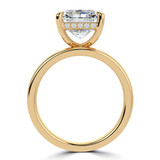 Radiant Lab Created Diamond Split Shank Open Bridge Hidden Halo Solitaire with Accents Engagement Ring in Yellow Gold (MVSLG1405-Y)