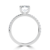 Radiant Lab Created Diamond Tapered Solitaire with Accents Engagement Ring in White Gold (MVSLG1406-W)