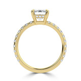 Emerald Lab Created Diamond Hidden Halo Open Bridge Solitaire with Accents Engagement Ring in Yellow Gold (MVSLG1409-Y)