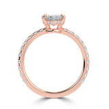 Marquise Lab Created Diamond Hidden Halo Open Bridge Solitaire with Accents Engagement Ring in Rose Gold (MVSLG1410-R)