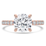 Round Lab Created Diamond Hidden Halo Open Bridge Solitaire with Accents Engagement Ring in Rose Gold (MVSLG1413-R)