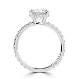 Round Lab Created Diamond Hidden Halo Open Bridge Solitaire with Accents Engagement Ring in White Gold (MVSLG1413-W)