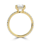 Round Lab Created Diamond Hidden Halo Open Bridge Solitaire with Accents Engagement Ring in Yellow Gold (MVSLG1413-Y)