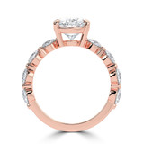 Oval Lab Created Diamond Open Bridge Solitaire with Accents Engagement Ring in Rose Gold (MVSLG1414-R)