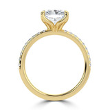Radiant Lab Created Diamond Solitaire with Accents Engagement Ring in Yellow Gold (MVSLG1415-Y)