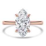 Marquise Lab Created Diamond Cathedral Solitaire Engagement Ring in Rose Gold (MVSLG1416-R)