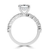 Emerald Lab Created Diamond Hidden Halo Solitaire with Accents Engagement Ring in White Gold (MVSLG1417-W)