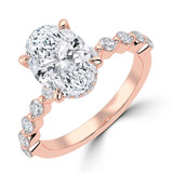 Oval Lab Created Diamond Hidden Halo Solitaire with Accents Engagement Ring in Rose Gold (MVSLG1419-R)