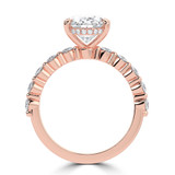 Oval Lab Created Diamond Hidden Halo Solitaire with Accents Engagement Ring in Rose Gold (MVSLG1419-R)