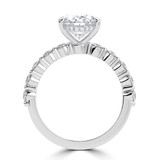 Oval Lab Created Diamond Hidden Halo Solitaire with Accents Engagement Ring in White Gold (MVSLG1419-W)