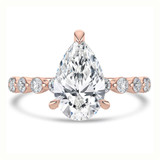 Pear Lab Created Diamond Hidden Halo Solitaire with Accents Engagement Ring in Rose Gold (MVSLG1420-R)