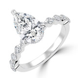 Pear Lab Created Diamond Hidden Halo Solitaire with Accents Engagement Ring in White Gold (MVSLG1420-W)