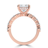 Princess Lab Created Diamond Hidden Halo Solitaire with Accents Engagement Ring in Rose Gold (MVSLG1421-R)