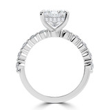 Princess Lab Created Diamond Hidden Halo Solitaire with Accents Engagement Ring in White Gold (MVSLG1421-W)