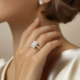 Radiant Lab Created Diamond Hidden Halo Solitaire with Accents Engagement Ring in Yellow Gold (MVSLG1422-Y)