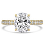 Cushion Lab Created Diamond Hidden Halo Solitaire with Accents Engagement Ring in Yellow Gold (MVSLG1423-Y)