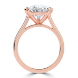 Pear Lab Created Diamond Cathedral Tapered Solitaire Engagement Ring in Rose Gold (MVSLG1425-R)