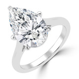 Pear Lab Created Diamond Cathedral Tapered Solitaire Engagement Ring in White Gold (MVSLG1425-W)