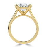 Pear Lab Created Diamond Cathedral Tapered Solitaire Engagement Ring in Yellow Gold (MVSLG1425-Y)