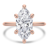 Marquise Lab Created Diamond Cathedral Knife Edge Solitaire Engagement Ring in Rose Gold (MVSLG1426-R)