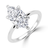 Marquise Lab Created Diamond Cathedral Knife Edge Solitaire Engagement Ring in White Gold (MVSLG1426-W)