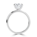 Pear Lab Created Diamond Cathedral Knife Edge Solitaire Engagement Ring in White Gold (MVSLG1427-W)