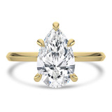 Pear Lab Created Diamond Cathedral Knife Edge Solitaire Engagement Ring in Yellow Gold (MVSLG1427-Y)