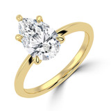 Pear Lab Created Diamond Cathedral Knife Edge Solitaire Engagement Ring in Yellow Gold (MVSLG1427-Y)