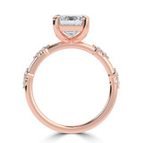 Emerald Lab Created Diamond Solitaire with Accents Engagement Ring in Rose Gold (MVSLG1428-R)