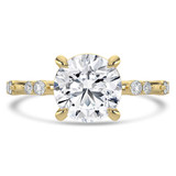 Round Lab Created Diamond Solitaire with Accents Engagement Ring in Yellow Gold (MVSLG1429-Y)