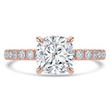 Cushion Lab Created Diamond Offset Center Stone Solitaire with Accents Engagement Ring in Rose Gold (MVSLG1431-R)