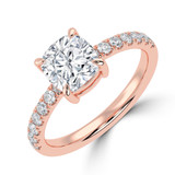 Cushion Lab Created Diamond Offset Center Stone Solitaire with Accents Engagement Ring in Rose Gold (MVSLG1431-R)
