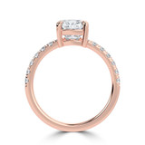 Cushion Lab Created Diamond Offset Center Stone Solitaire with Accents Engagement Ring in Rose Gold (MVSLG1431-R)