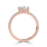 Pear Lab Created Diamond Offset Center Stone Solitaire with Accents Engagement Ring in Rose Gold (MVSLG1432-R)