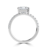 Princess Lab Created Diamond Offset Center Stone Solitaire with Accents Engagement Ring in White Gold (MVSLG1433-W)