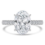 Oval Lab Created Diamond Cathedral Open Bridge Solitaire with Accents Engagement Ring in White Gold (MVSLG1435-W)