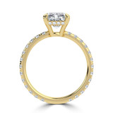 Radiant Lab Created Diamond Hidden Halo Open Bridge Solitaire with Accents Engagement Ring in Yellow Gold (MVSLG1436-Y)