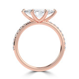 Marquise Lab Created Diamond Horizontally Set Solitaire with Accents Engagement Ring in Rose Gold (MVSLG1437-R)