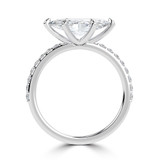 Marquise Lab Created Diamond Horizontally Set Solitaire with Accents Engagement Ring in White Gold (MVSLG1437-W)