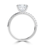Princess Lab Created Diamond Solitaire with Accents Engagement Ring in White Gold (MVSLG1439-W)