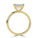 Emerald Lab Created Diamond Horizontally Set Solitaire Engagement Ring in Yellow Gold (MVSLG1444-Y)